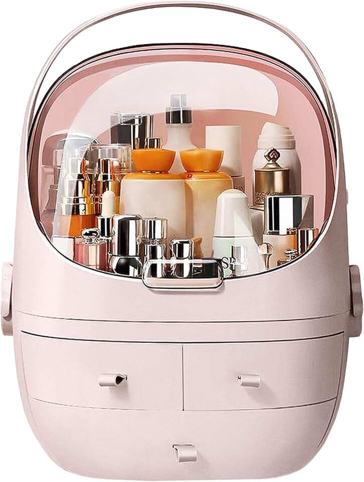 JOYBOS Kosmetik-Aufbewahrungsbox, wasserdicht und staubdicht, Rosa