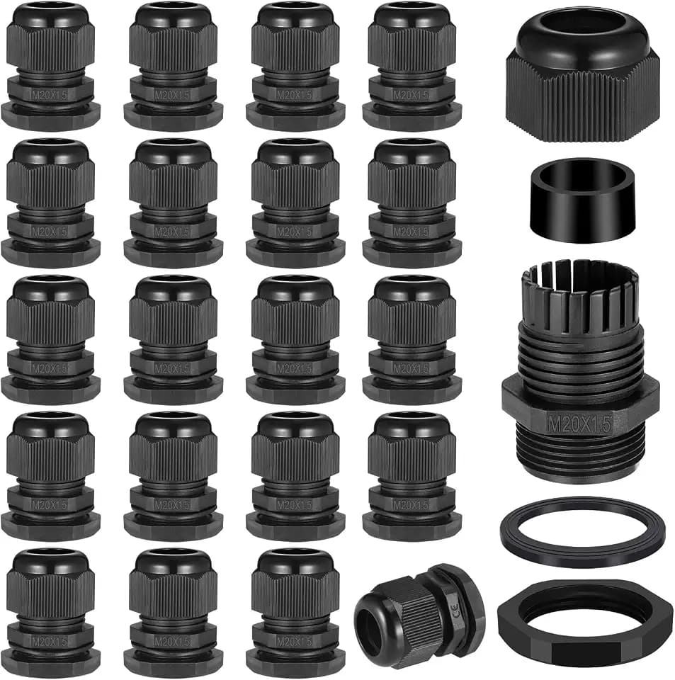 Zocipro 20 Stück Kabelverschraubung M20, IP68 Kabeldurchführung Wasserdicht Für Outdoor, Garten, Schaltkasten Abzweigkasten