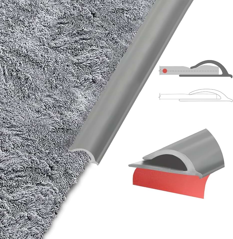 Carpet Edge Trim Binding Rug Protector Thick Rugs Deep Grey 20Ft