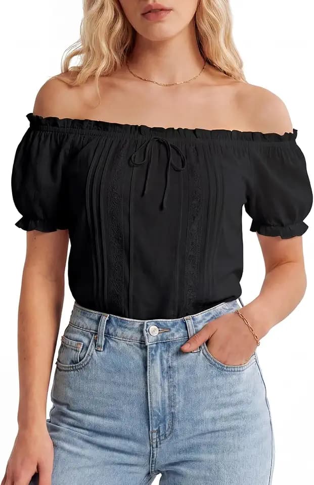 Scarlet Darkness Renaissance Top, Peasant Blouses for Women