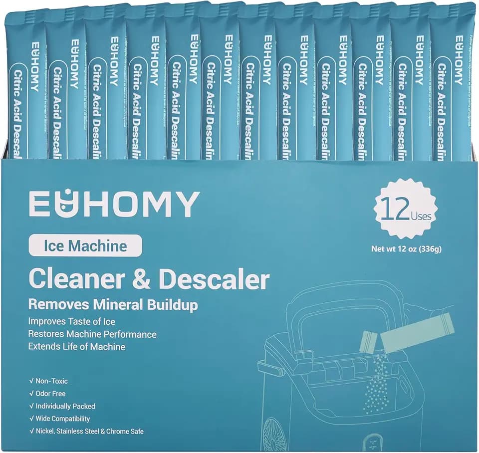 EUHOMY Ice Maker Cleaner & Descaler, 12 Uses & Individually Packed