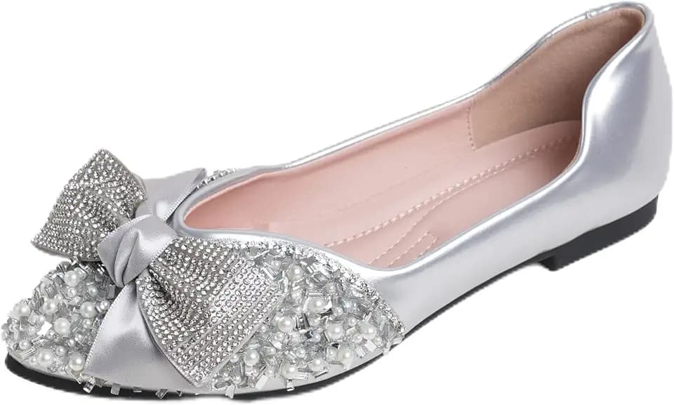 Flats for Women Pointed Toe Fashion Wedding Shoes Work Casual Slip-On Dress Shoes Women Comfortable Dressy Flat