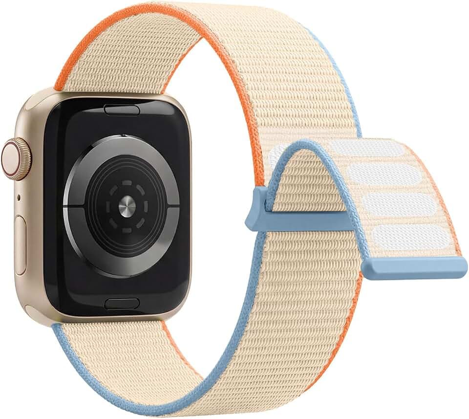 Nylon Armband Kompatibel mit Apple Watch Armband 40mm 38mm 41mm 42mm 44mm 45mm 46mm 49mm Damen Herren, Ultra-Leichtes Sportarmband Ersatzband für iWatch Series 10 11 9 8 7 6 5 4 3 SE Ultra 2 1