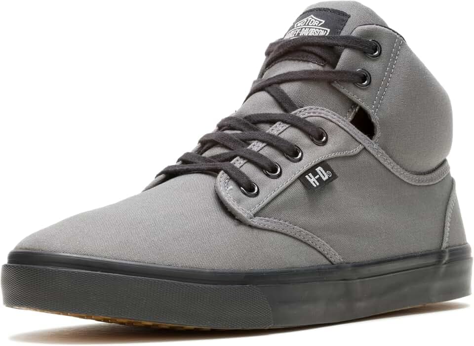 Harley-Davidson Men's Wrenford Canvas Motorcycle Casual Sneaker, Grey, 10