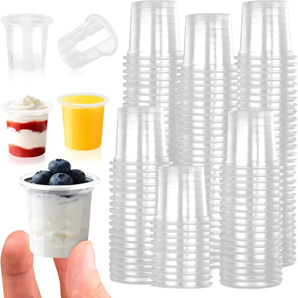 300 Stück Plastikbecher, 2 cl/20 ml Schnapsgläser Plastik, Shotgläser Plastik Transparente, Schnapsbecher, Shot Becher für Party, Spaß, Hochzeiten