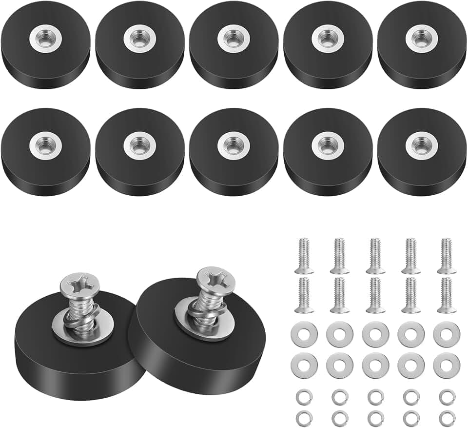 10 Stück Neodym Magnete Gummiert, Ø22mm Magnetischer Montagesockel, für Fahrzeuge, Lampen, Befestigen von Werkzeugen Schrauben Öse Oder Haken, Seltenerdmagnete Ladungssicherung