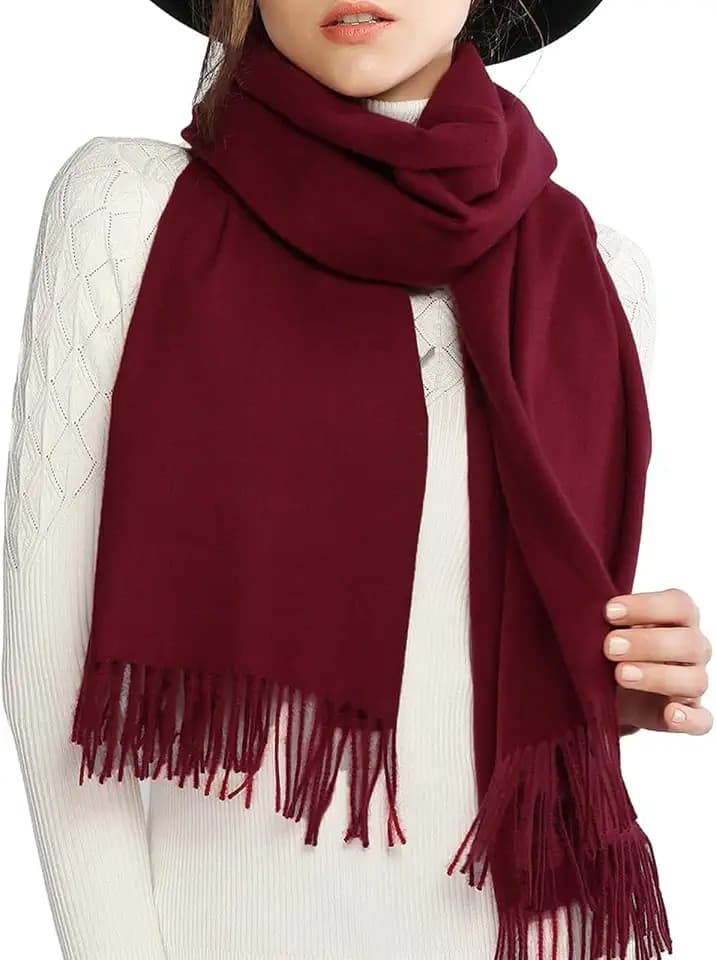 RIIQIICHY Damen Schal Winter Herbst, Kuscheliger Winterschal mit Fransen