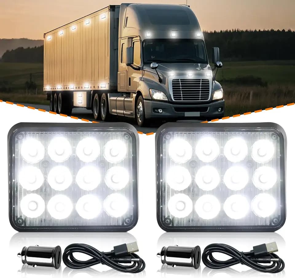 2PCS LED Magnetic Strobe Lights, White Strobe Beacon Warning Light