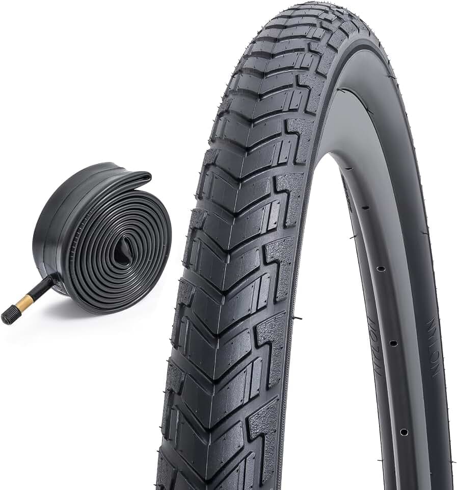 700x40C Fahrradreifen 42-622, Hochwertig 700C Reifen Faltbar und Fahrradschlauch 700x35/43C Schrader Ventil 48mm, passend für 700x40C 28x1,60 City, Rennrad Fahrrad Reifen Ersatzrad (Eine)