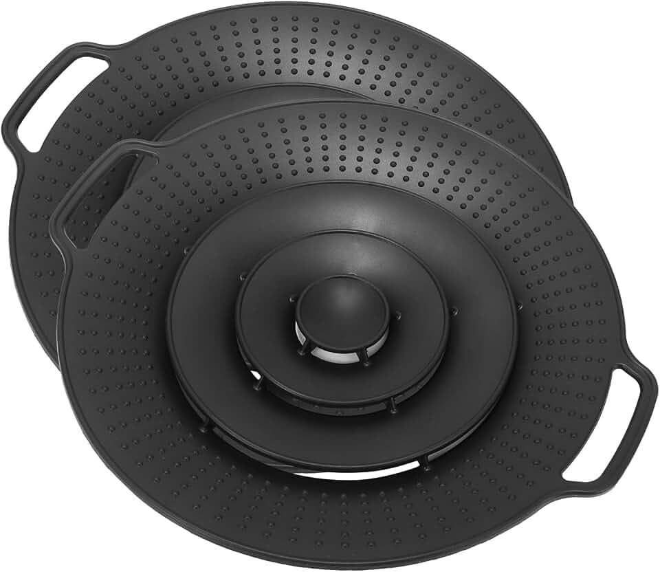 2 Silikon Überkochschutzdeckel Ø15–25cm für Töpfe und Pfannen in der Küche