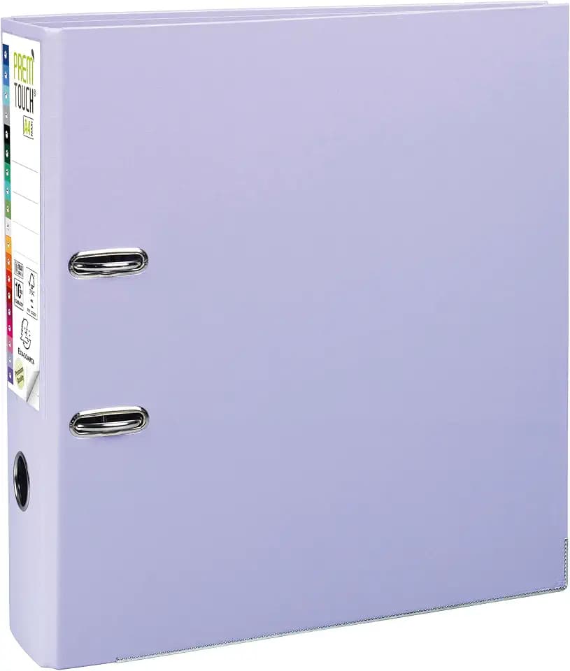 Exacompta 53307E 10er Pack Premium Kunststoff-Ordner Prem´Touch. 8 cm breit DIN A4 MAXI Ringordner Aktenordner Briefordner Büroordner Plastikordner Schlitzordner flieder
