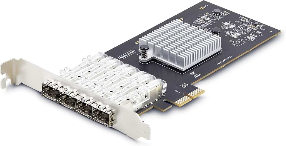 StarTech 4-Port GbE SFP Netzwerkkarte, Intel I350-AM4, PCIe 2.0 x2, LWL