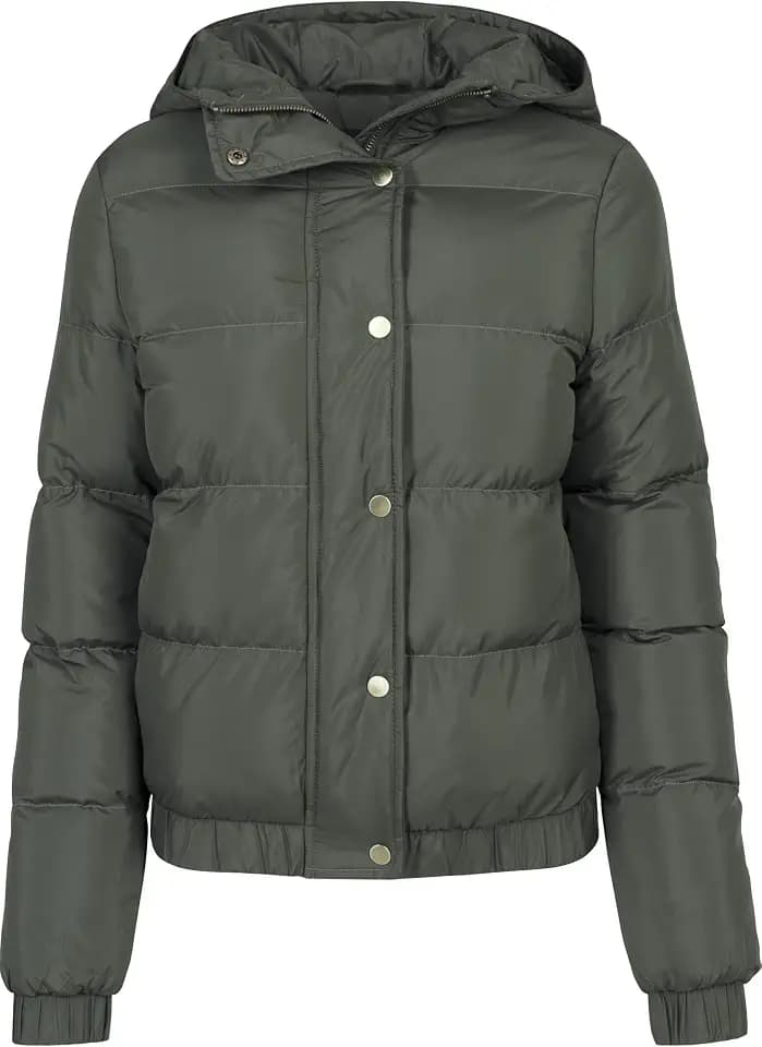 Urban Classics Ladies Hooded Puffer Jacket Frauen Übergangsjacke schwarz