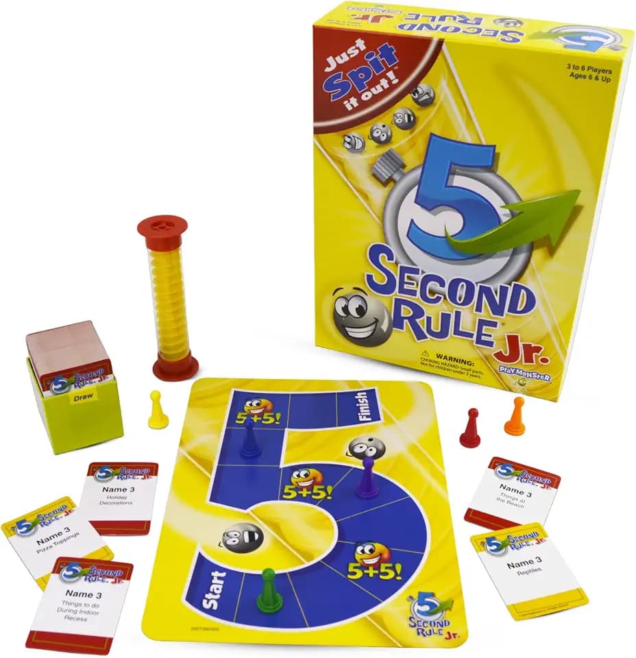 5 Second Rule Game Jr. - Simple Questions Card Game for Family Fun, Party, Kids, Travel, Game Night & Sleepovers - Think Fast and Shout Out Answers - For Ages 6+