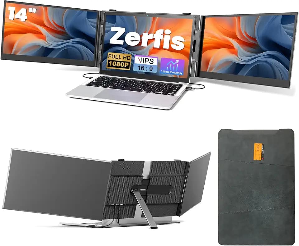 Laptop Screen Extender, Ultra-Thin 14" FHD 1080P Portable Monitor