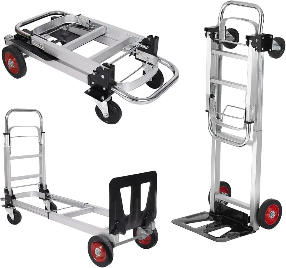 2-in-1 Convertible Hand Truck, 400 LBS Platform Dolly with 4 Wheels