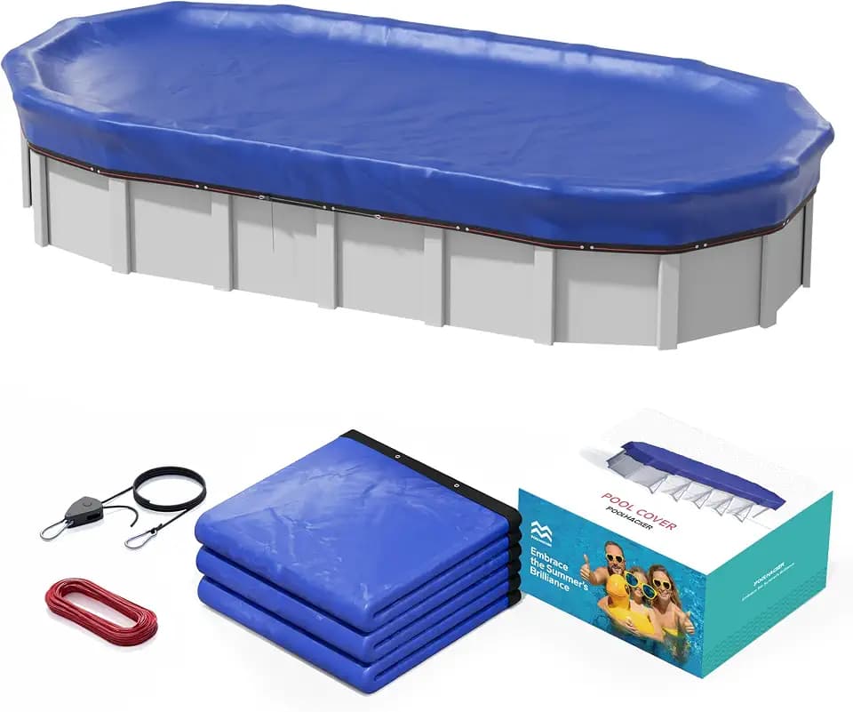 POOLHACKER 16x32 FT Oval Pool Cover, 420D Extra Thick