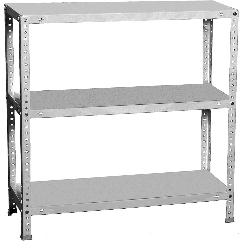 Simon Rack Metallregal 1000x900x300 mm - Comfort | 3 Höhen, Metallablage, Biegepunkt 100 kg, Korrosionsschutzlackierung, Montage mit Schrauben, Grau