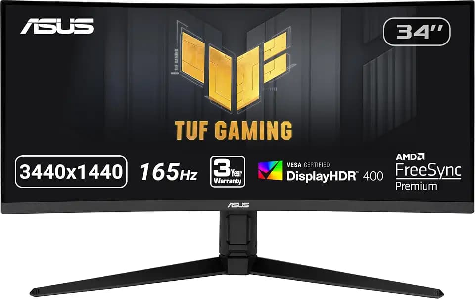 ASUS TUF Gaming VG34VQL1B 34 Inch 1440p 165Hz Ultrawide HDR Gaming Monitor