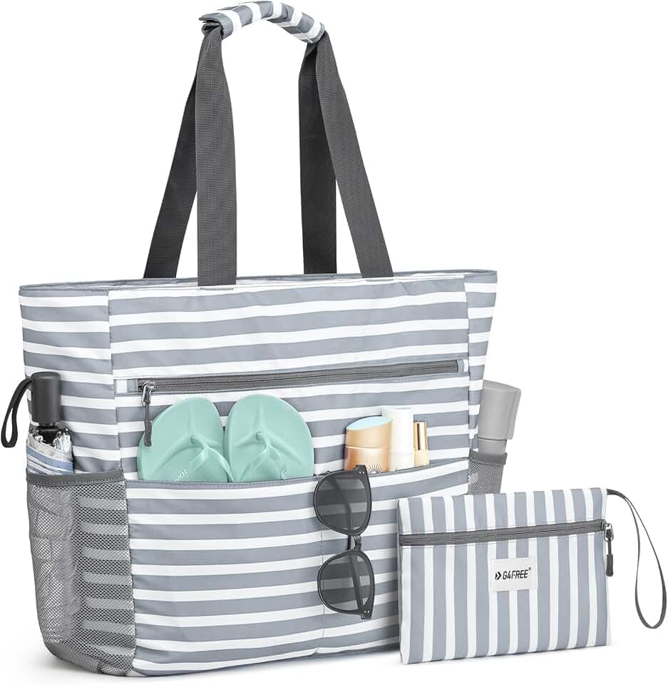 G4Free Beach Bag, Waterproof Sandproof Large Capacity Foldable for Women