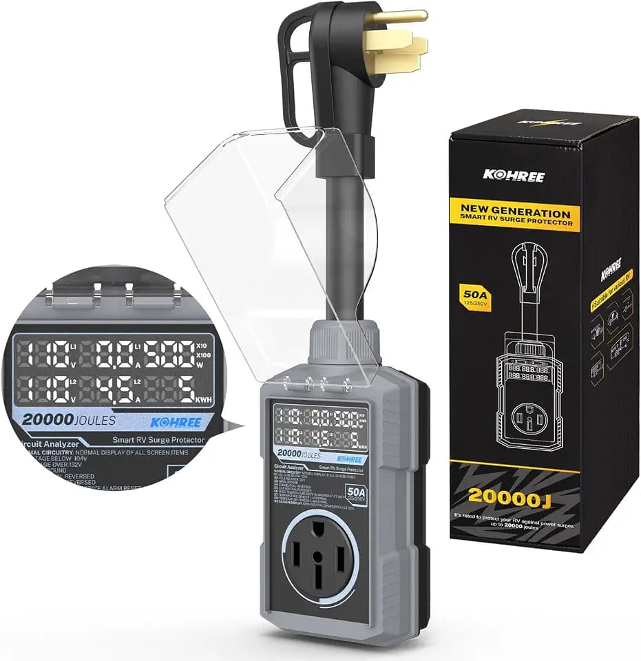 Kohree RV Surge Protector 50 Amp, Power Surge Voltage Protection 20000J