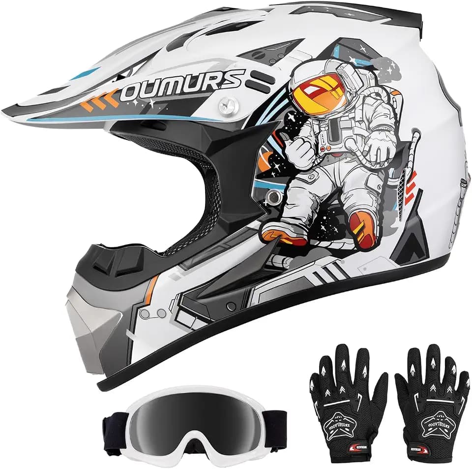 OUMURS Youth Dirt Bike Helmet DOT Approved, Kids Full Face Motocross Helmet