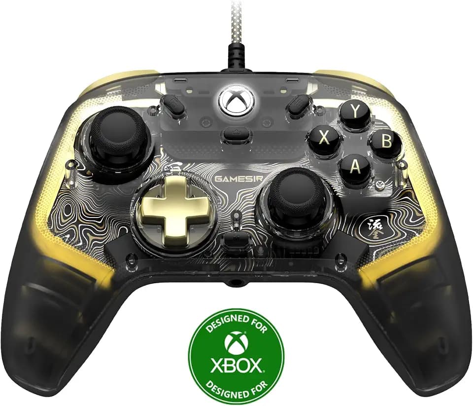 GameSir Kaleid Flux Transparent Wired Controller- Gaming Controller Officially Licensed for Xbox Series X|S, Xbox One,Windows & Steam, Video Game Controller mit Hall Effekt Trigger/Stick,RGB Lichtern