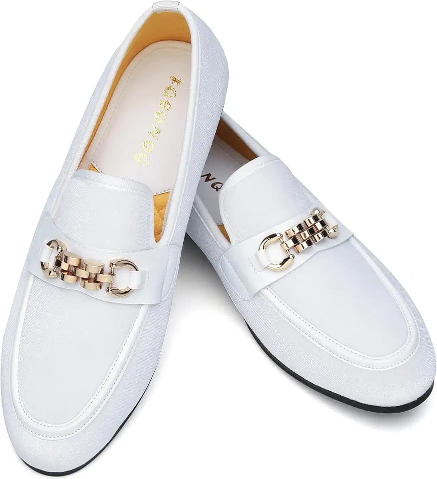 Men's Velvet Loafers, Brown Leopard Slip-On Dress Shoes & Gold Horsebit
