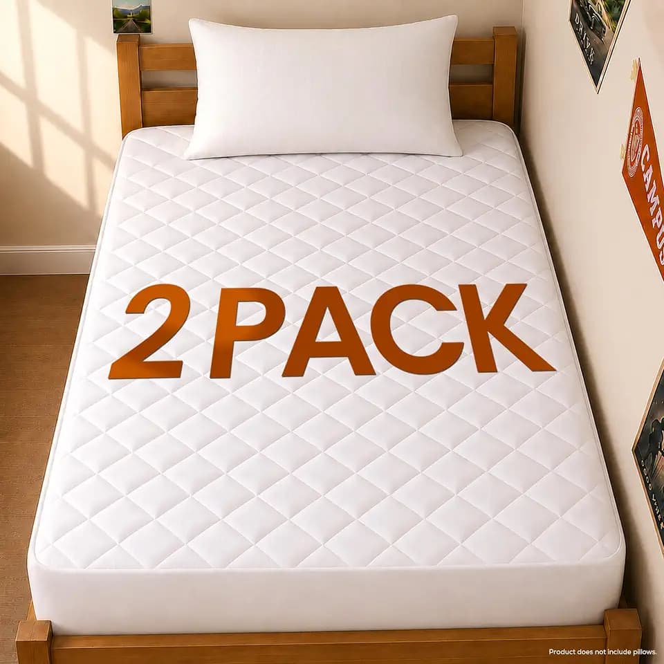 2 Pack Twin XL Mattress Pad Mattress Protector Topper Fits 16" Deep Pocket
