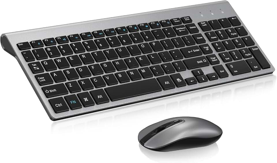 cimetech Wireless Keyboard and Mouse Combo - Grey Black
