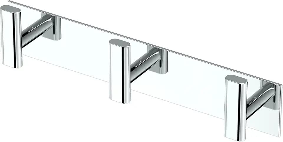 Gatco 1287 Elevate 3 Hook Triple Robe Hook, Wall Mounted Hook for Bathroom Towels & Robes, 11 Inch W, Chrome