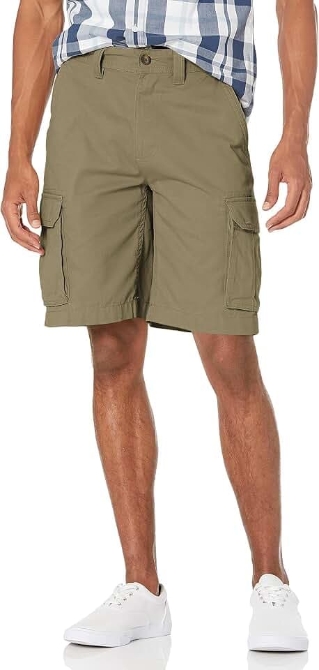 Amazon Essentials Men's 10" Classic-Fit Cotton Twill Cargo Shorts, Multiple Pockets (Available in Big & Tall)