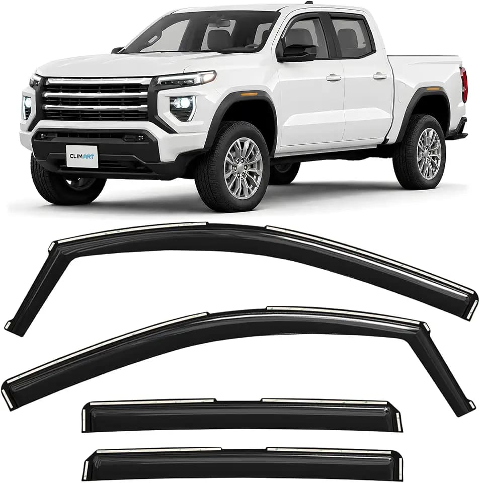 CLIM ART in-Channel Incredibly Durable Rain Guards for GMC Canyon 2023-2026 Crew Cab, Original Window Deflectors, Vent Window Visors, Vent Deflector, 4 pcs. - 623330
