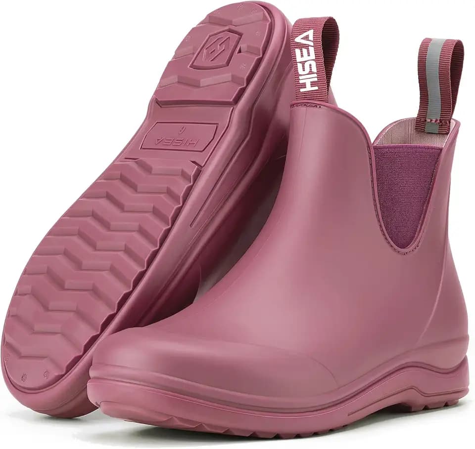 HISEA Waterproof Rain Boot for Women, Anti-Slip Chelsea Shoes