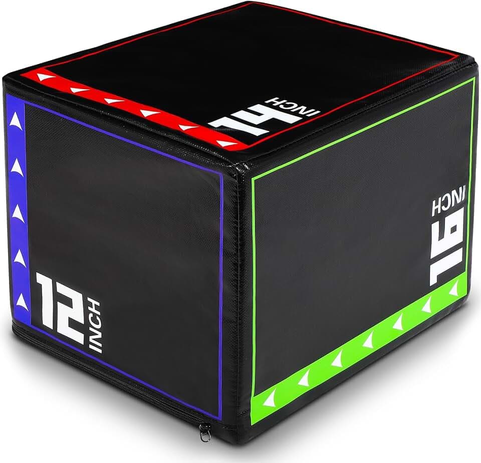 FAHKNS 3 in 1 Foam Plyometric Jump Box,Plyo Box High-Density,EPE Foam Core PVC Leather Cover Non Slip,Jumps Exercise for Home Gym Training Fitness