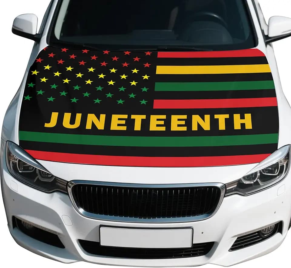 Juneteenth Flag Car Hood Cover, Universal Fit for Car, SUV, or Van