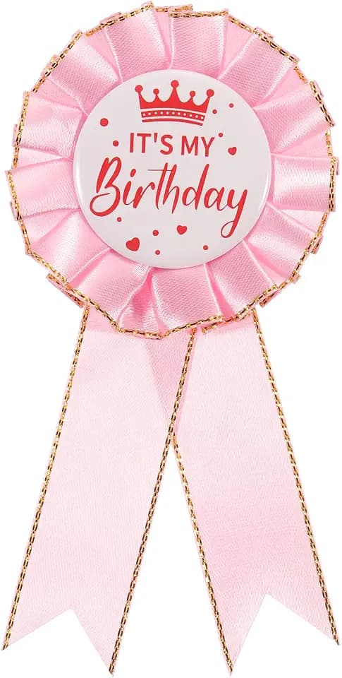 PATIKIL IT'S MY Birthday Pin, Tinplate Ribbon Badge Pin, Satin Fabric Award Ribbon for Birthday Party Decoration
