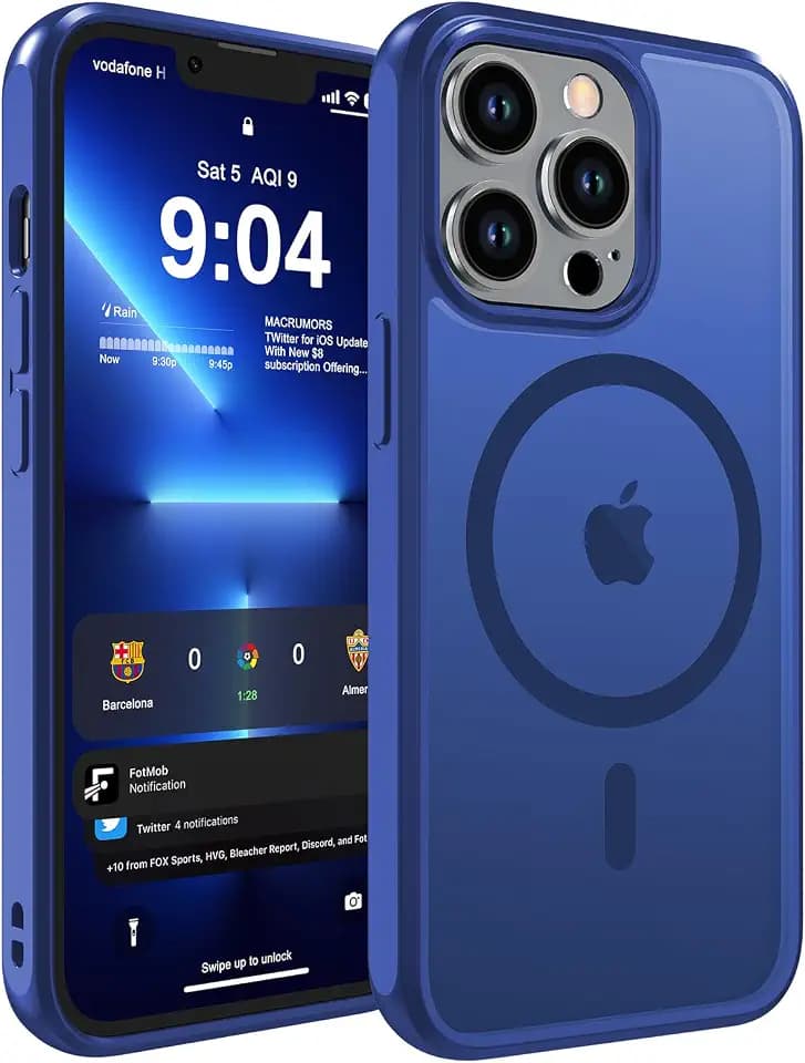 WRJ Magnetic Matte Case for iPhone 12 Pro Max 6.7-Inch,Blue