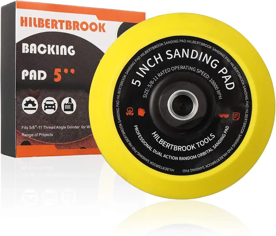 5 Inch Hook and Loop Backing Pad 5 Inch Backing Plate with 5/8-11 Threads Sanding Pad Angle Grinder Accessories Sanding Buffing Polishing,1 Pack