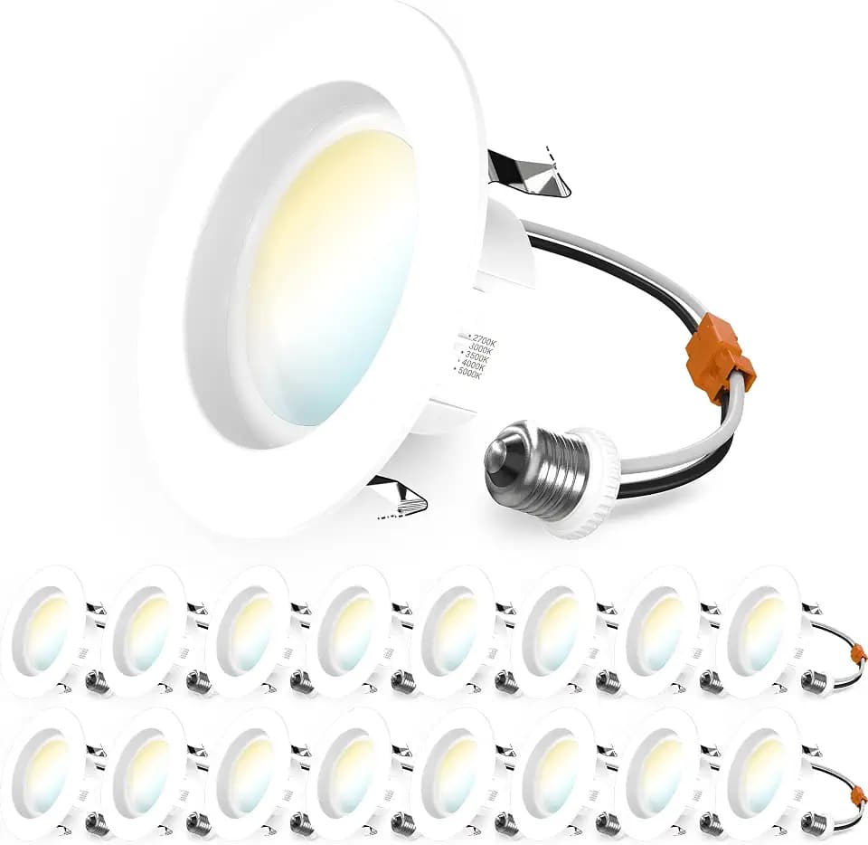 Sunco 16 Pack 4 Inch Retrofit LED Recessed Can Lights, 5CCT, 11W=40W