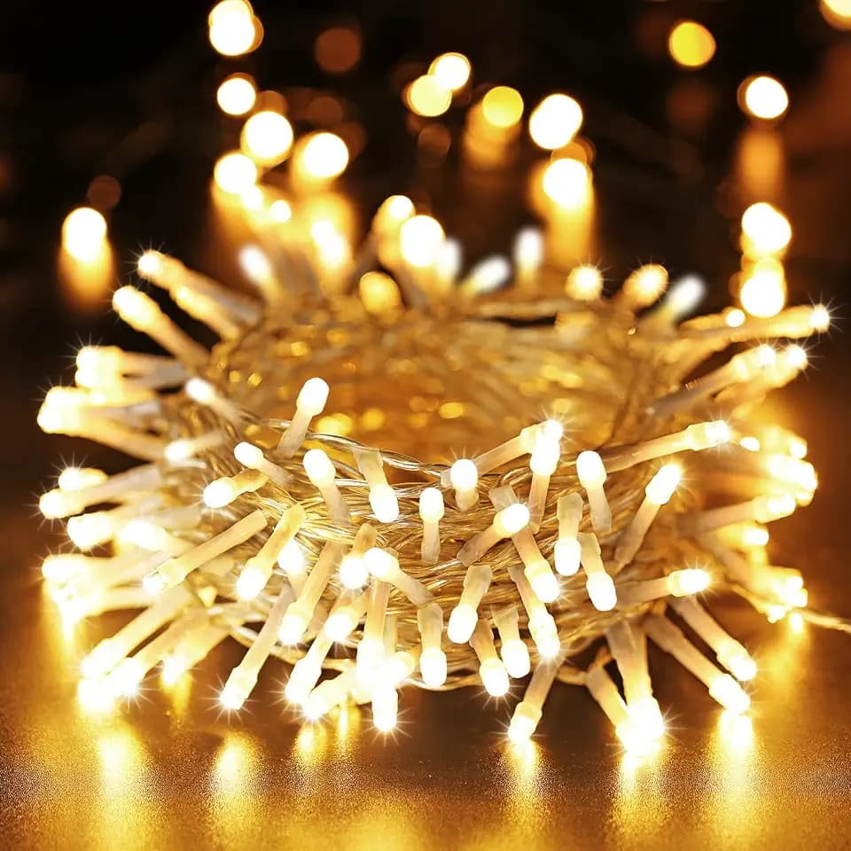 PhilzOps Weihnachtsdeko Lichterkette Aussen, 20M 200 LED Innen Weihnachten Lichterketten Batterie mit Timer 8 Modi Wasserdicht Außen Herbstdeko Licht für Garten Terrasse Bäume Hochzeit Party, Warmweiß