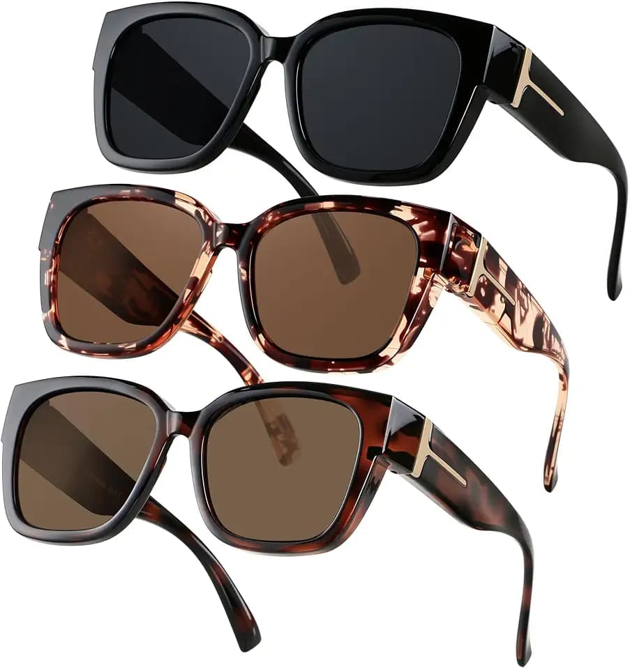 Fit Over Glasses Sunglasses for Women Men Polarized Oversized Square