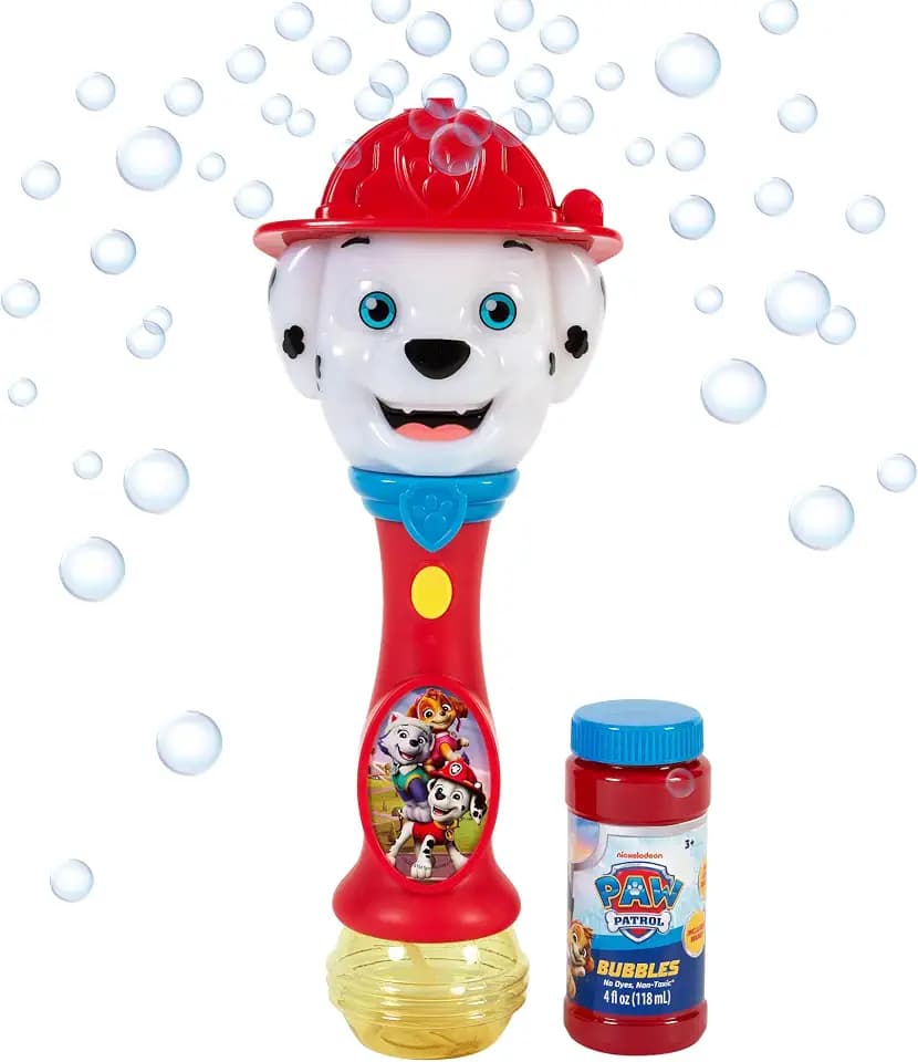 Little Kids Paw Patrol Marshall Light and Sound Musical Bubble Wand, Includes Bubble Solution