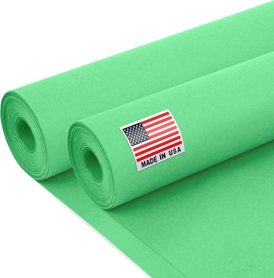 24" x 1200" (100 ft) Green Kraft Paper Roll (Value Pack of 2), Made in USA