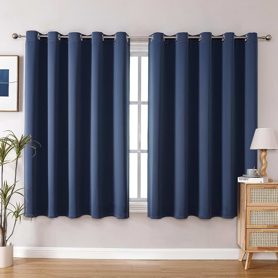 ChrisDowa Blackout Curtains for Bedroom and Living Room 70 Inches Wide