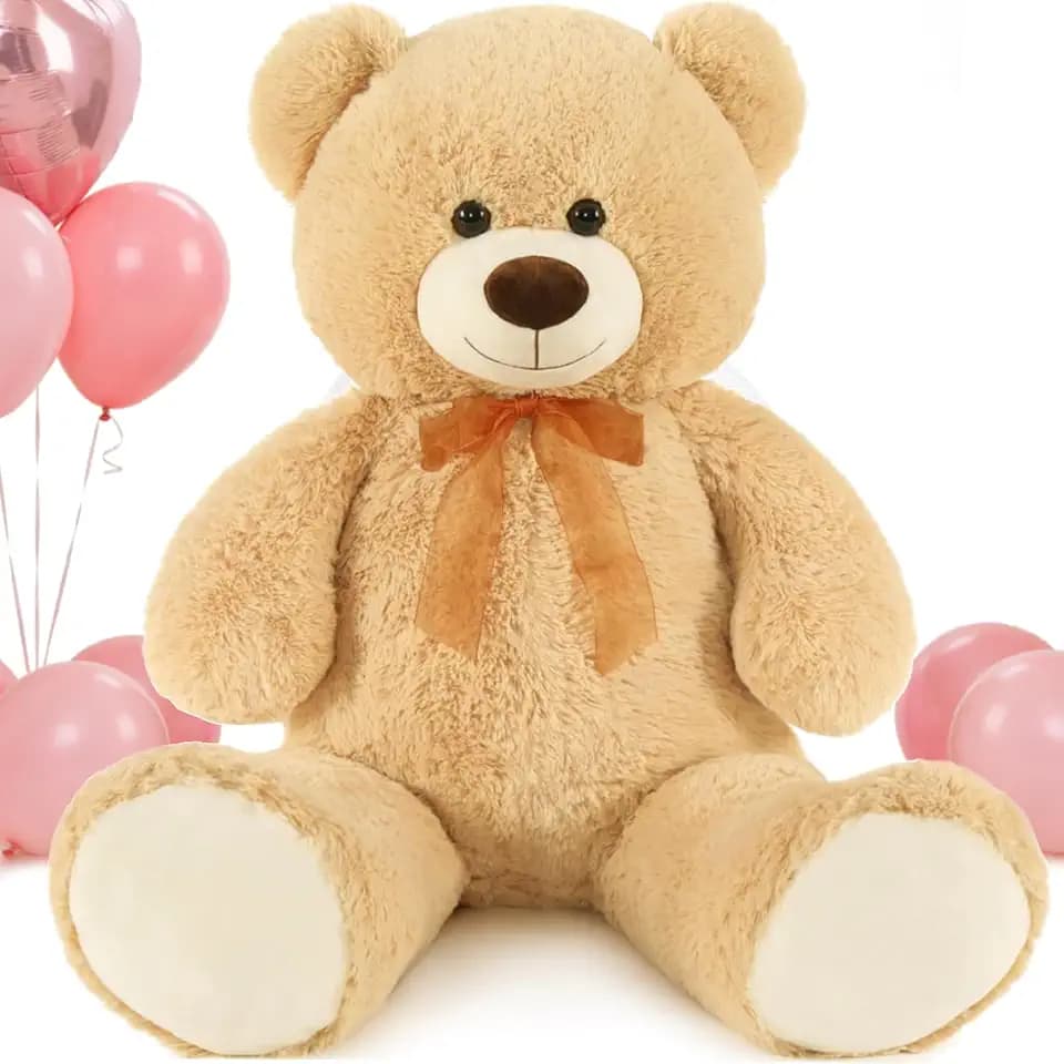 MorisMos Giant Teddy Bear Stuffed Animal 3ft,36'' Big Bear for Kid,Large Stuffed Bear for Baby Shower, Teddy Bear for Girlfriend Boyfriend Wife Mom Fiancée Valentine's Birthday, Tan