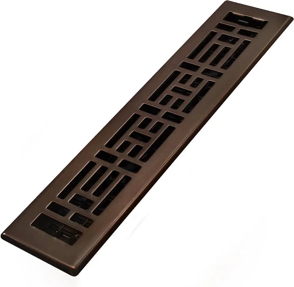 Decor Grates AJH214-RB Oriental Floor Register, 2x14 Inches, Rubbed Bronze Finish