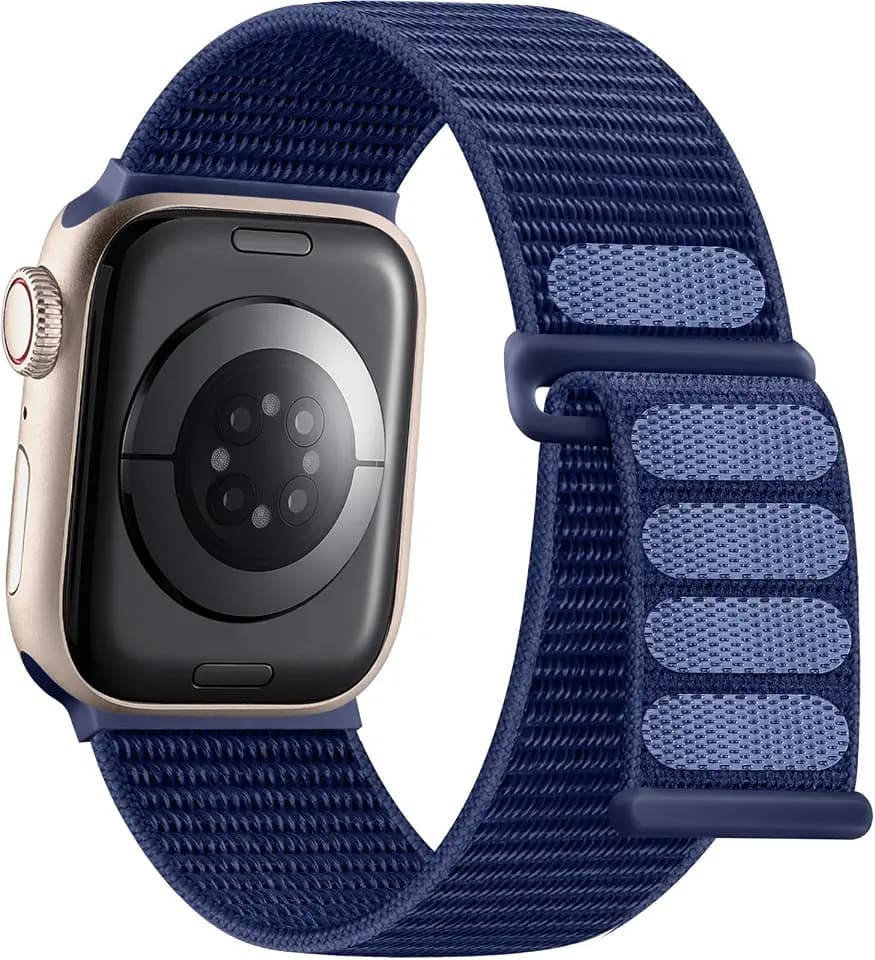 Getino Sport Loop Band Compatible with Apple Watch Bands Women Men 40mm 41mm 38mm 42mm 46mm 44mm 45mm 49mm, Braided Stretchy Nylon Strap for iWatch Series 11 10 9 8 7 6 5 4 3 SE Ultra 2 1, Navy Blue