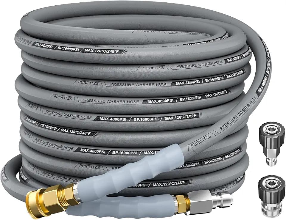 3/8'' Pressure Washer Hose 4800PSI, Steel Wire Biaided Hose 50FT