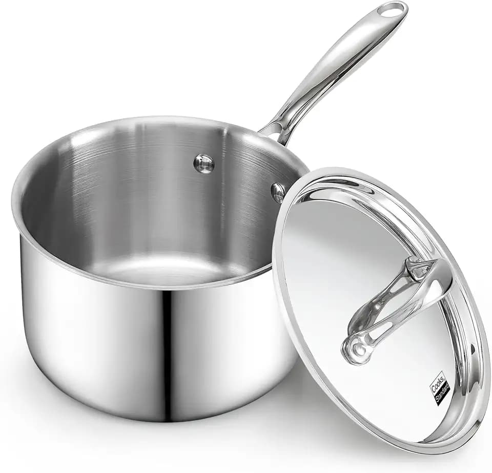 Cooks Standard 3-Quart Multi-Ply Clad Stainless Steel Saucepan with Lid